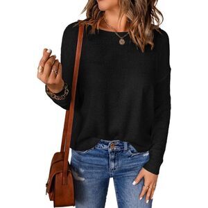 NEW Casual Lightweight Crewneck Drop Shoulder Knit Sweater XL